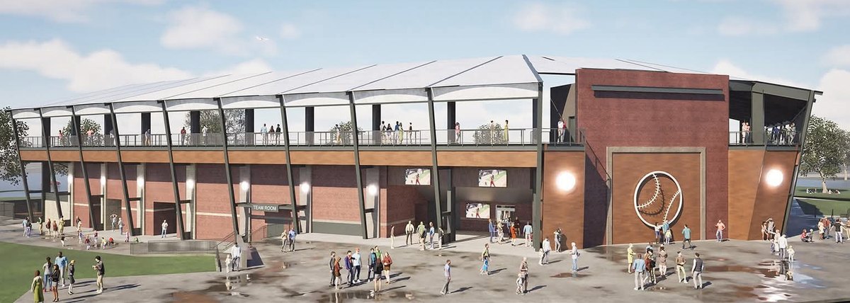 Architectural rendering of the new FireLake championship stadium exterior